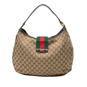 Pre-Loved Gucci Large GG Canvas Web New Ladies Hobo